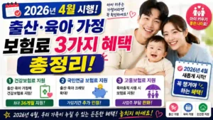 2026년 4월 시행! 출산·육아 가정 보험료 3가지 혜택 총정리