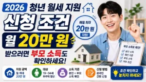 2026 청년 월세 지원 신청 조건 및 소득 기준 안내 — 월 최대 20만 원 최대 480만 원 지원